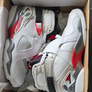 Jordan Air 8 Retro White and Black Sneakers
